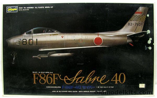 Hasegawa 1/32 North American F-86F-40 Sabre Jet, JS084-2000 plastic model kit